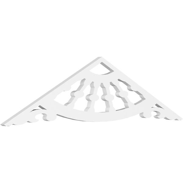 Ekena Millwork Pitch Wagon Wheel Architectural Grade PVC Gable Pediment, 48"W x 12"H x 1"P (6/12) GPP048X012X100WAG - main